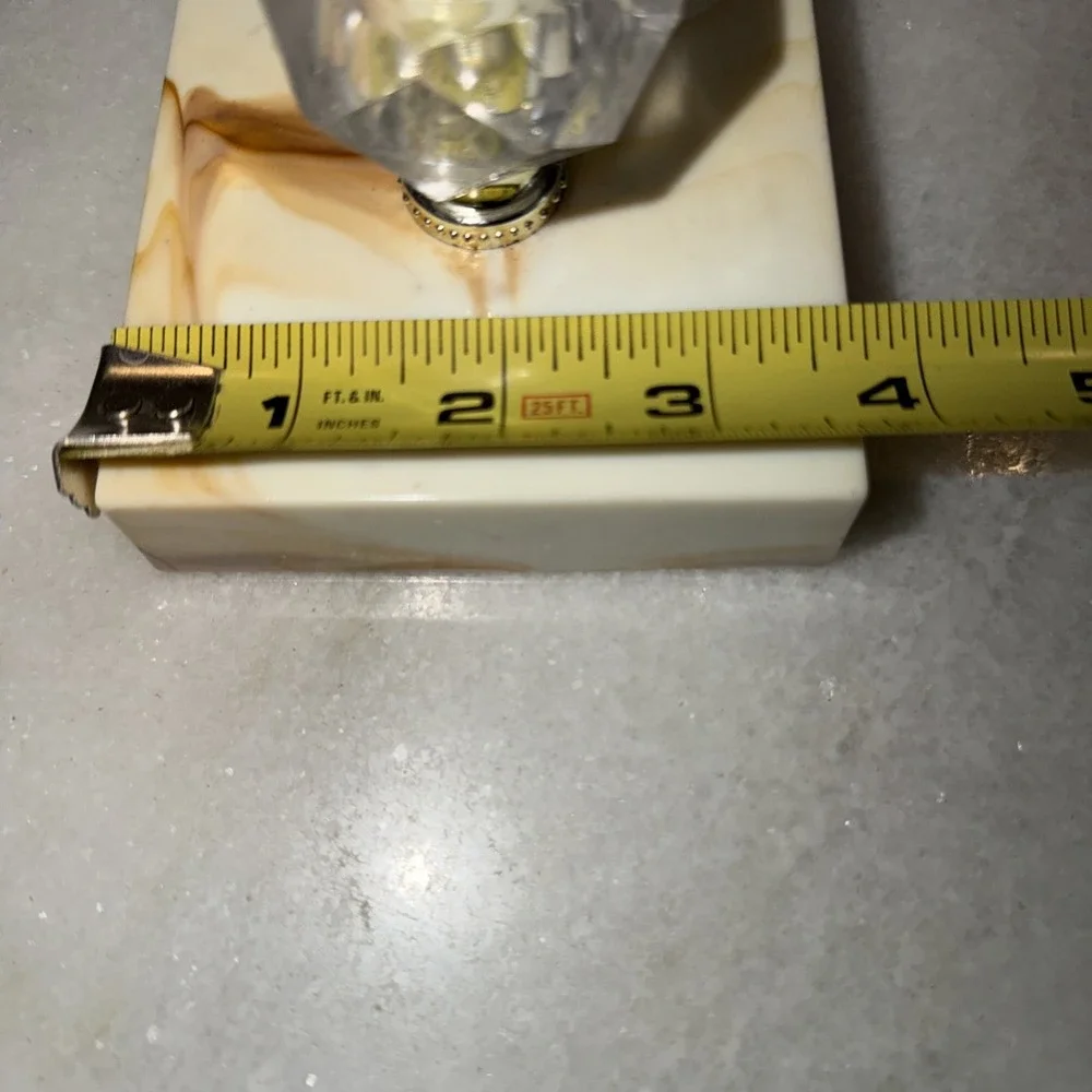 Vintage Acrylic Desk/table Lamp With Marble Look‎ Base And New Linen ShadeGW008